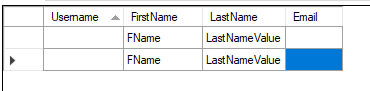 Example of default value insert