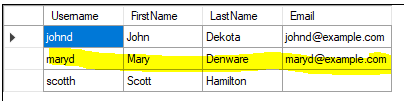 update Query results